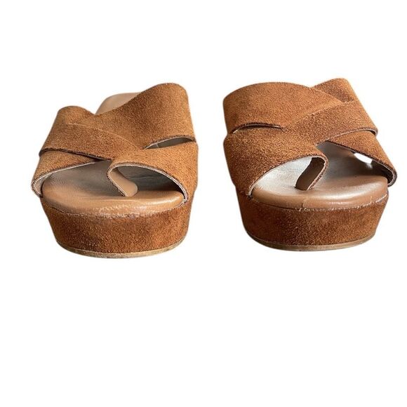 Sophia Milano Suede Wedge Sandals Size 6.5 - Picture 3 of 14